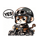 バイクに乗ったカッコイイ猿2（個別スタンプ：10）