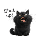 怒っている黒猫（個別スタンプ：1）
