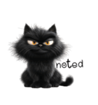 怒っている黒猫（個別スタンプ：5）