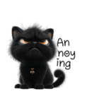 怒っている黒猫（個別スタンプ：8）