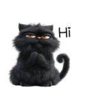 怒っている黒猫（個別スタンプ：11）