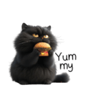 怒っている黒猫（個別スタンプ：17）