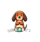 犬のスタンプ（ダックスフンド）（個別スタンプ：15）