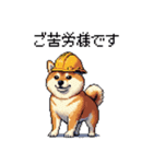 ドット絵 柴犬 災害時に（個別スタンプ：14）