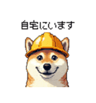 ドット絵 柴犬 災害時に（個別スタンプ：25）