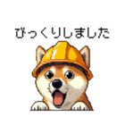 ドット絵 柴犬 災害時に（個別スタンプ：34）