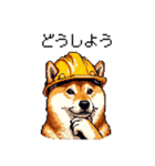 ドット絵 柴犬 災害時に（個別スタンプ：40）