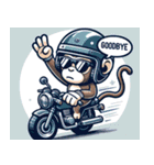 バイクに乗ったカッコイイ猿（個別スタンプ：9）