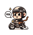 バイクに乗ったカッコイイ猿（個別スタンプ：10）