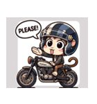 バイクに乗ったカッコイイ猿（個別スタンプ：15）