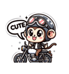 バイクに乗ったカッコイイ猿（個別スタンプ：27）