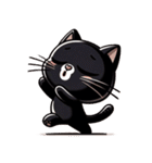 愛らしい黒猫の冒険（個別スタンプ：4）