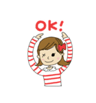 happy ribbon girl sticker（個別スタンプ：9）