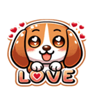 ビーグルの感情：かわいい＆表現豊か（個別スタンプ：1）