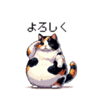 ドット絵 太っちょ三毛猫 日常会話（個別スタンプ：5）