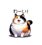 ドット絵 太っちょ三毛猫 日常会話（個別スタンプ：20）