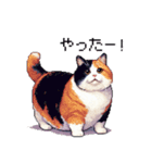 ドット絵 太っちょ三毛猫 日常会話（個別スタンプ：27）