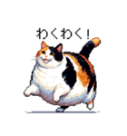 ドット絵 太っちょ三毛猫 日常会話（個別スタンプ：34）