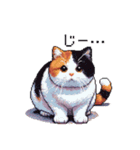 ドット絵 太っちょ三毛猫 日常会話（個別スタンプ：35）