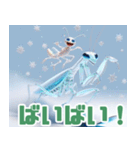 雪で遊ぶカマキリ:日本語（個別スタンプ：14）