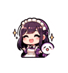 紫のメイドちゃんスタンプ（個別スタンプ：2）