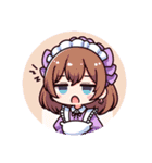 紫のメイドちゃんスタンプ（個別スタンプ：5）