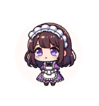 紫のメイドちゃんスタンプ（個別スタンプ：11）