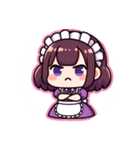 紫のメイドちゃんスタンプ（個別スタンプ：14）