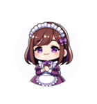 紫のメイドちゃんスタンプ（個別スタンプ：16）