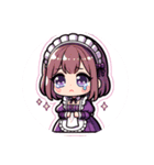 紫のメイドちゃんスタンプ（個別スタンプ：19）