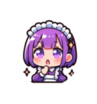 紫のメイドちゃんスタンプ（個別スタンプ：20）