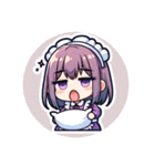 紫のメイドちゃんスタンプ（個別スタンプ：21）