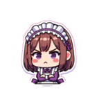 紫のメイドちゃんスタンプ（個別スタンプ：22）