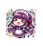 紫のメイドちゃんスタンプ（個別スタンプ：23）