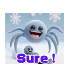 雪遊びするクモ:英語（個別スタンプ：15）