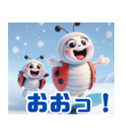 雪の中のテントウムシ:Japanese（個別スタンプ：4）