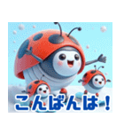 雪の中のテントウムシ:Japanese（個別スタンプ：12）