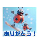 雪の中のテントウムシ:Japanese（個別スタンプ：17）