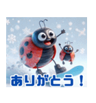 雪の中のテントウムシ:Japanese（個別スタンプ：20）