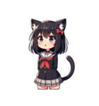 猫耳女子高生のちびキャラ冒険（個別スタンプ：24）