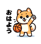 バスケットボール好きな柴犬（個別スタンプ：3）