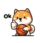 バスケットボール好きな柴犬（個別スタンプ：6）