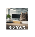 動く 働く猫 社会人 社畜（個別スタンプ：6）