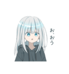 パーカーの女の子8個(銀髪)（個別スタンプ：2）