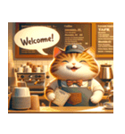 カフェ猫のにぎやかな一日（個別スタンプ：1）