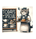 カフェ猫のにぎやかな一日（個別スタンプ：3）