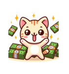 大金をゲットして喜んでいる猫にゃん☆（個別スタンプ：11）