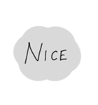 超シンプル。モノトーン手書き文字。（個別スタンプ：32）