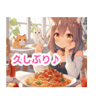 パスタを食べる猫耳女子スタンプ（個別スタンプ：26）