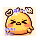 丸い可愛いひよこ♥韓国語♥翻訳付スタンプ（個別スタンプ：21）